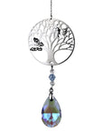 Albero della vita con Cristallo e goccia Arcobaleno Feng Shui - Da appendere a qualsiasi finestra soleggiata - Cattura-sole 30cm - clorophilla-shop