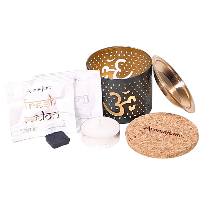 Aromafume Exotic Ohm Kit Bruciaincenso + 2 Mattoncini di Incenso - Niente Fumo e Cenere - clorophilla-shop