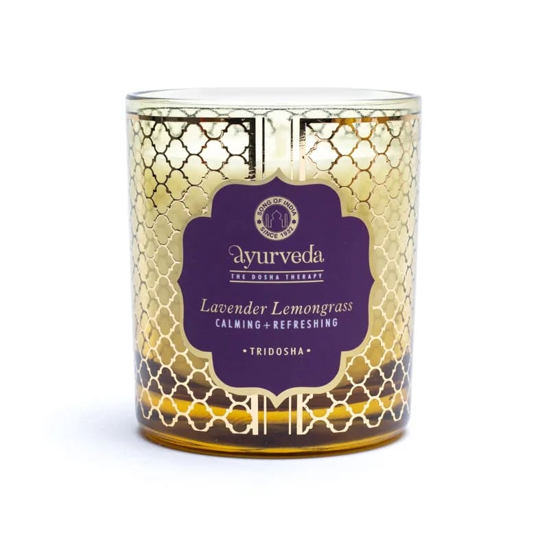 Ayurveda Candela profumata TRIDOSHA Lavender Lemongrass - Fragranza Lavanda e Citronella - clorophilla-shop