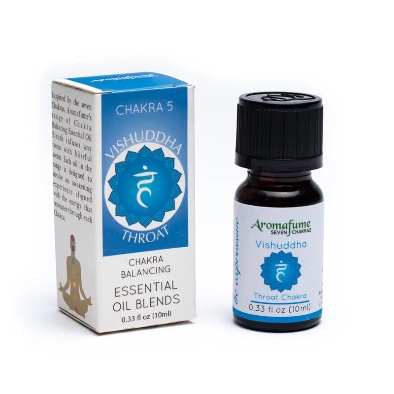 Aromafume Vishuddha 5 Chakra della Gola - Miscela di olio essenziale per la diffusione daroma 10ml - ESPRESSIONE, FIDUCIA E CHIAREZZA - clorophilla-shop