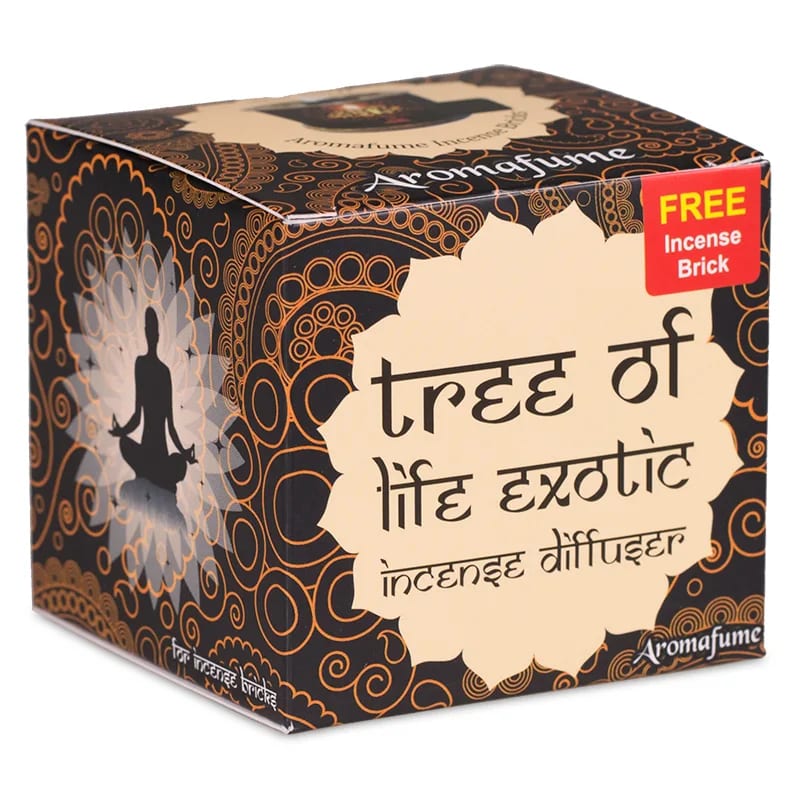 Aromafume Exotic Albero della Vita Kit Bruciaincenso + 2 Mattoncini di Incenso - Niente Fumo e Cenere - clorophilla-shop