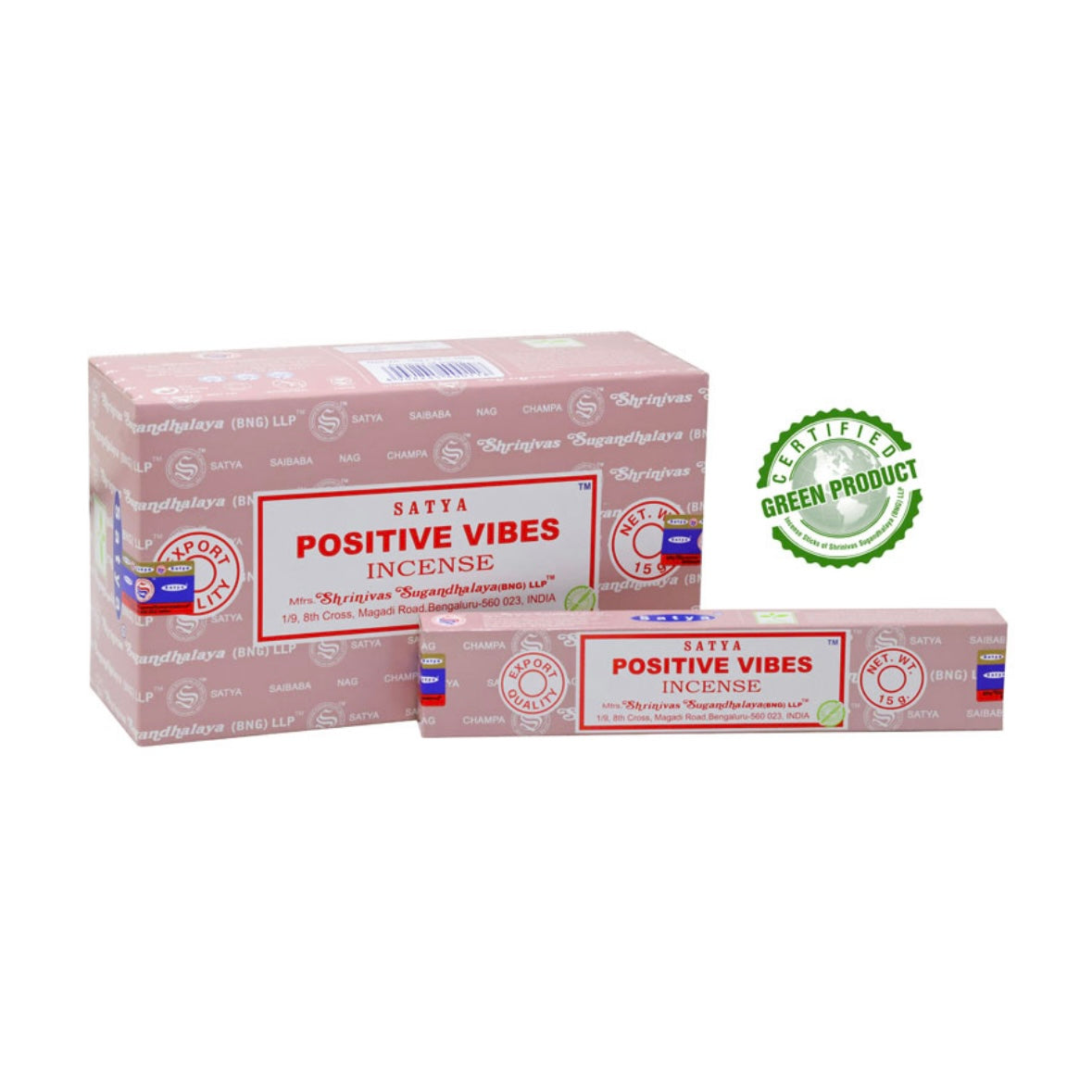 Satya positive vibes incense in 100% natural sticks - Stick 15g