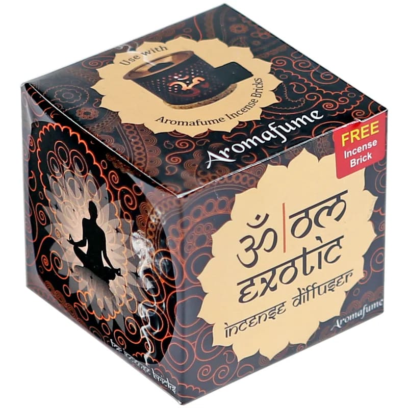 Aromafume Exotic Ohm Kit Bruciaincenso + 2 Mattoncini di Incenso - Niente Fumo e Cenere - clorophilla-shop