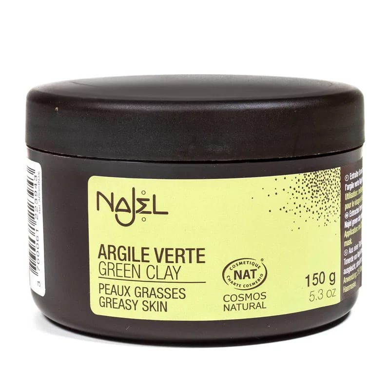 Argilla Verde Najel Cosmos 100% Naturale - Maschera in Polvere Riequilibrante e Stimolante per Pelle grassa - 150g - clorophilla-shop