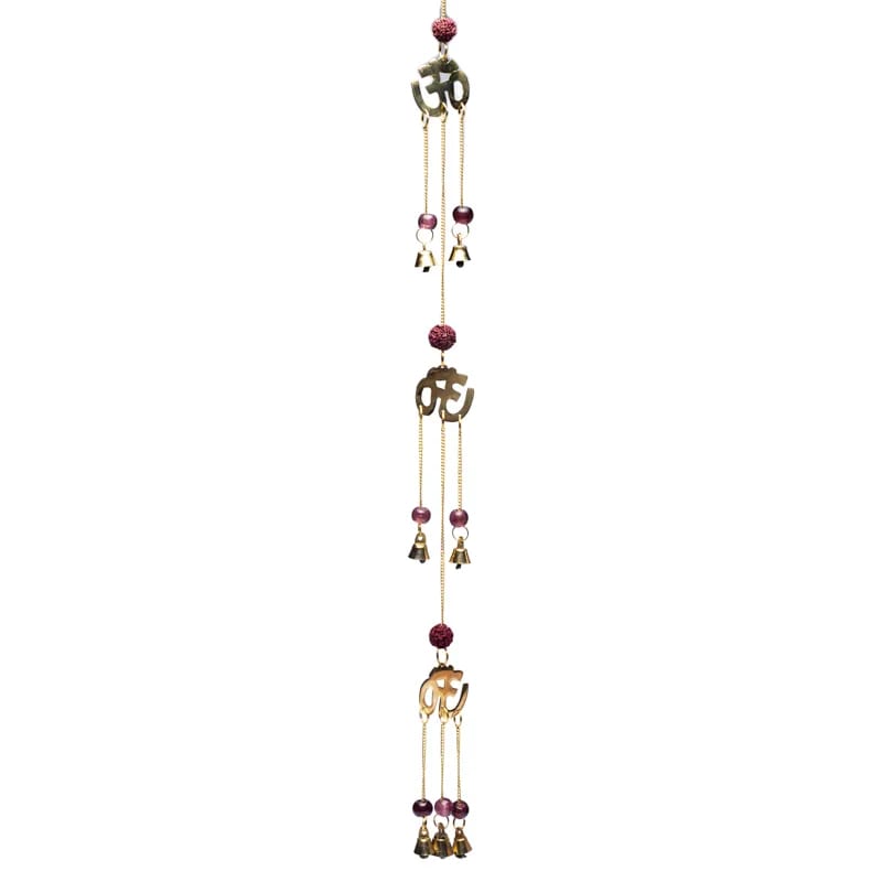 Campanelle decorative con Rudraksha e Simboli Ohm - 50cm - clorophilla-shop