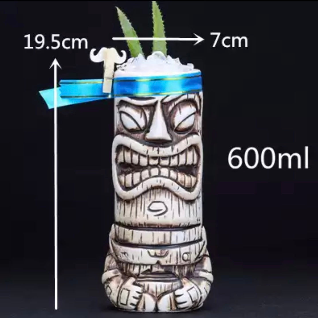 Tazza Tiki in Ceramica Dipinta e Cotta a Mano da usare per Cocktail o come Originale Vaso - Diverse Varianti