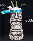 Tiki cup in painted and hand -cooked ceramic to be used for cocktails or as original vase - different variants