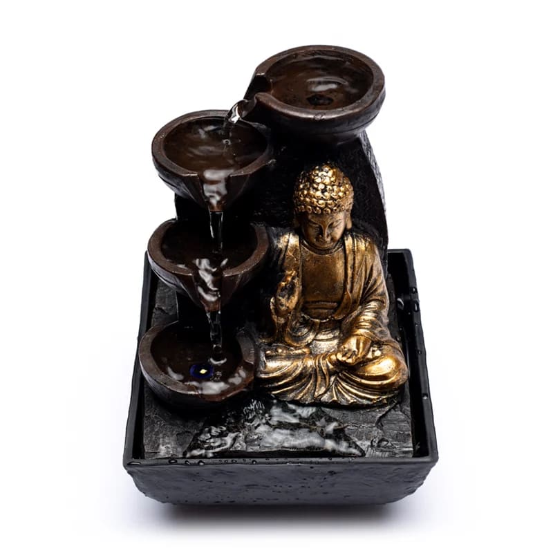 Fontana d'acqua Zen con Buddha della Compassione - Luce LED integrata - clorophilla-shop