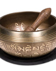Campana Tibetana Om con Decorazioni in Set Regalo - Batacchio e Cuscino Inclusi - clorophilla-shop