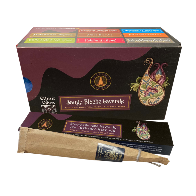 Ethnic Vibes Salvia Bianca e Lavanda Incenso in bastoncini - Stick 15g - clorophilla-shop