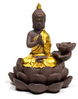 Bruciaincenso a cascata Buddha in ceramica per Incenso in coni - Portaincenso a fontana 12cm - clorophilla-shop