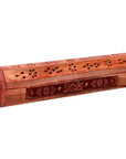 Bruciaincenso Scatola con Drago in Legno Intagliato per Incenso in Bastoncini e Coni - Portaincenso 31cm - clorophilla-shop