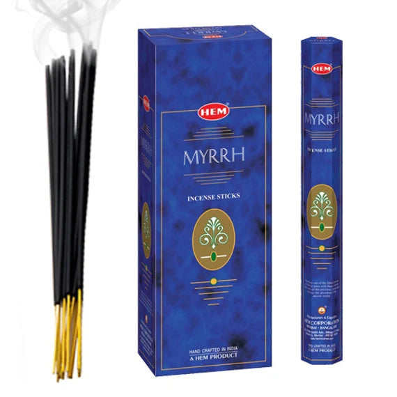 Hem Myrrh - Incenso Indiano Bastoncini Fatti a mano Mirra - 20 Stick