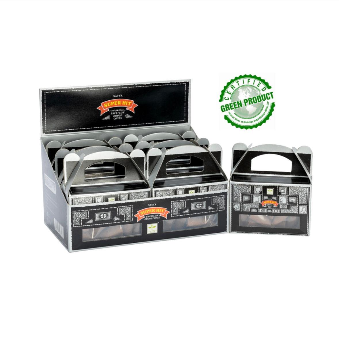 Satya SUPER HIT Coni Incenso a Reflusso Backflow per Bruciaincenso a cascata - 24 coni