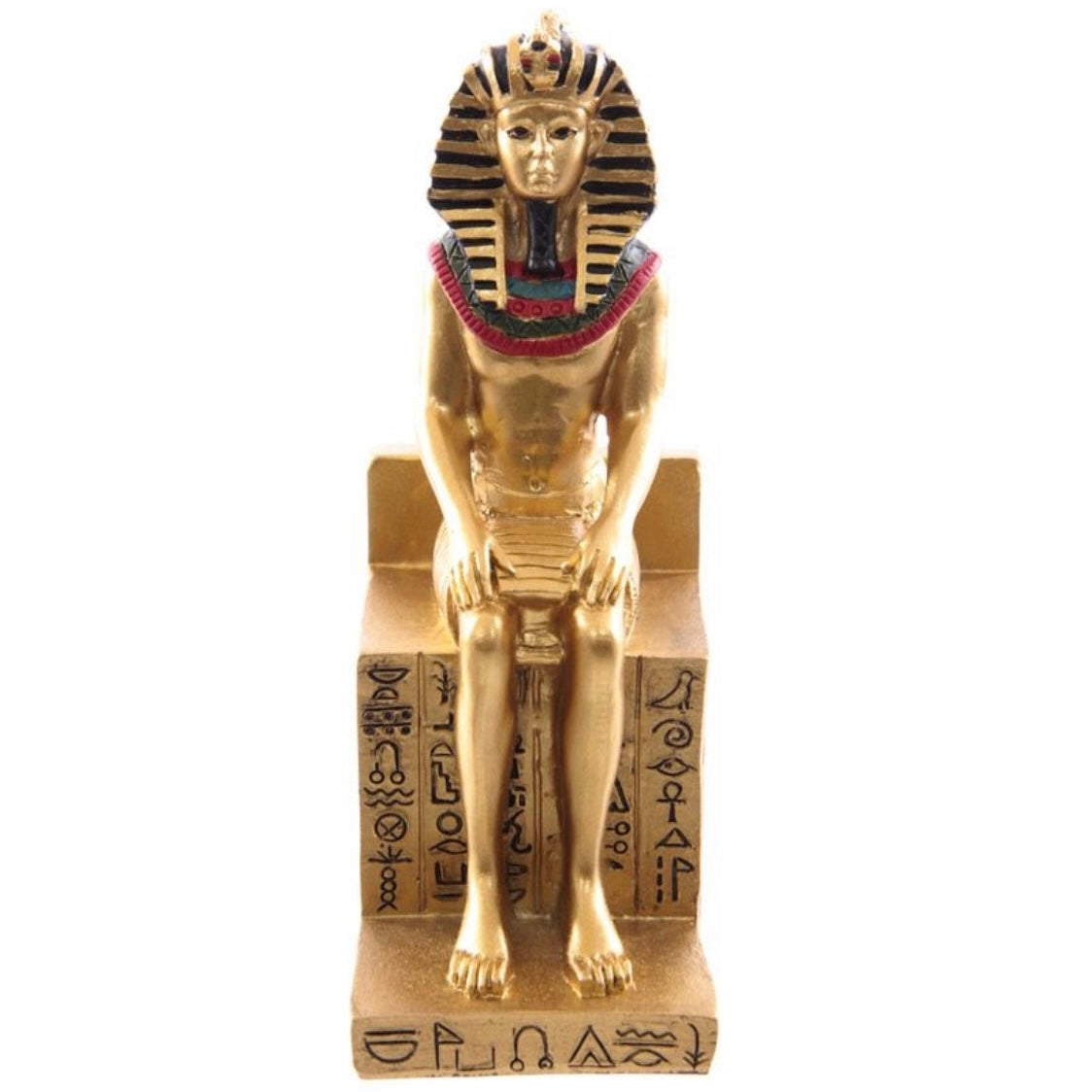 Antico Egitto Statua Ramses II Seduto su Trono con Geroglifici in Resina - Arredo Egiziano 12.5cm - clorophilla-shop