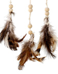Acchiappasogni in Canapa Naturale con grani in legno e piume - clorophilla-shop