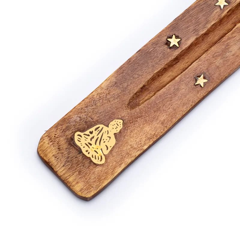 Bruciaincenso Buddha in Legno per Incenso in Bastoncini - Portaincenso Stick 25cm - clorophilla-shop