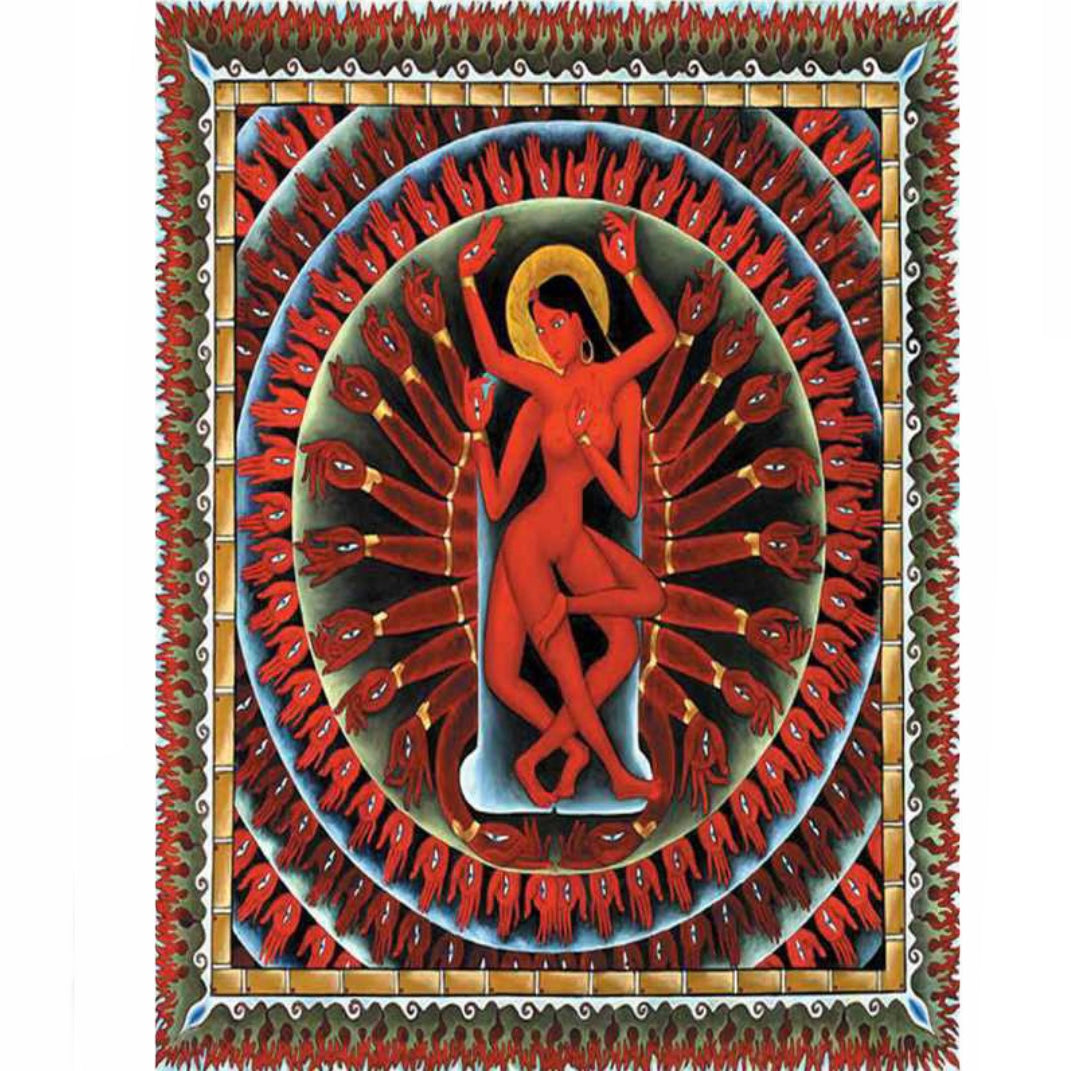 Vajrayogini wall tapestry sheet in Made cotton in India - 220x240cm