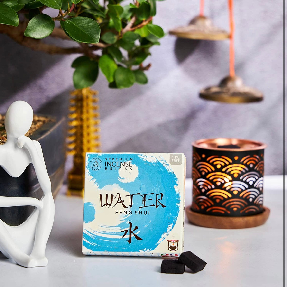 Aromafume Feng Shui WATER Mattoncini Incenso Elemento Acqua - Niente fumo e cenere - clorophilla-shop