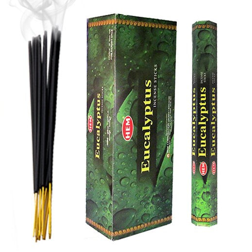 Hem Eucalyptus - Incenso Indiano Bastoncini Fatti a mano Eucalipto - 20 Stick