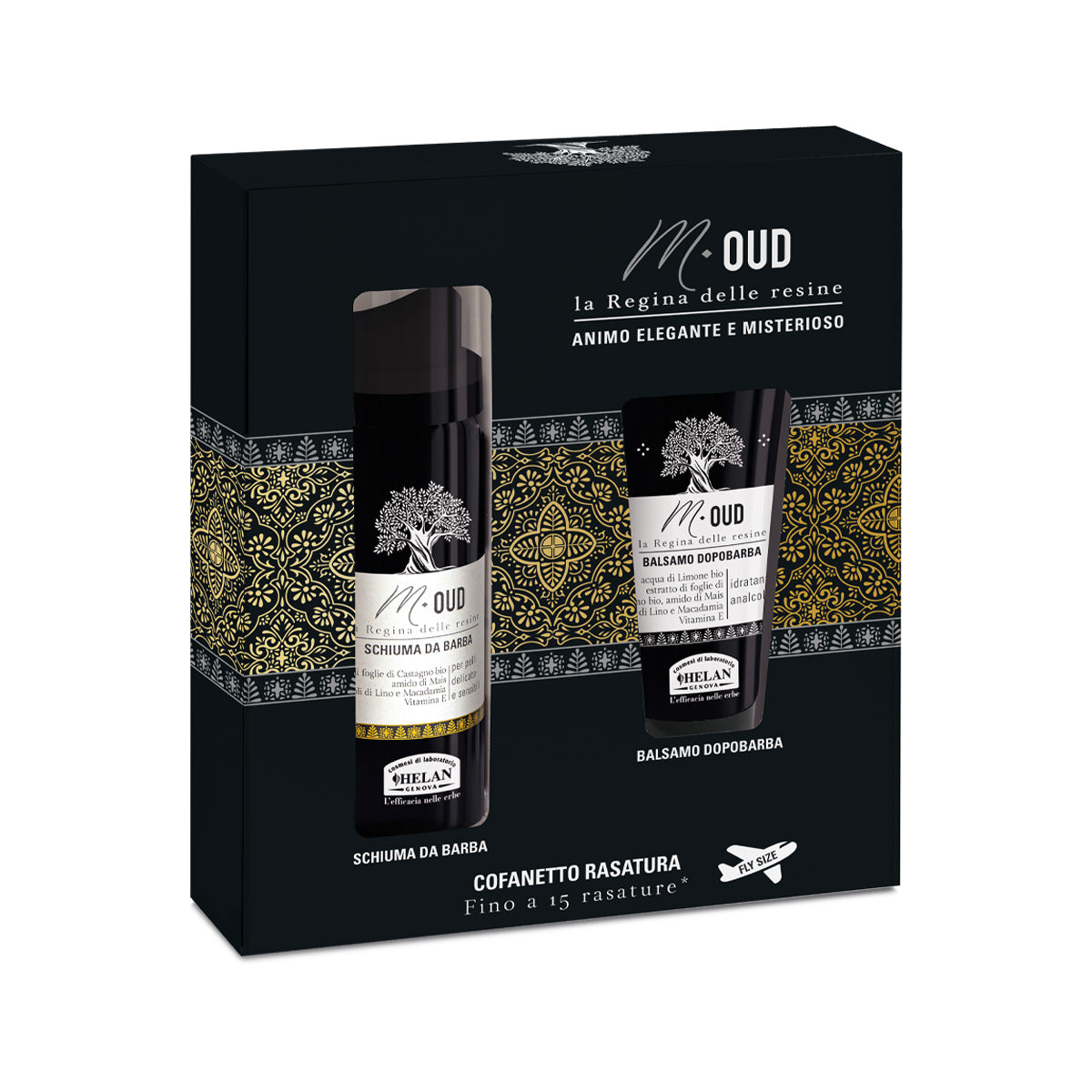 Helan M -Oud shaving box - Foam and Traveling Balm