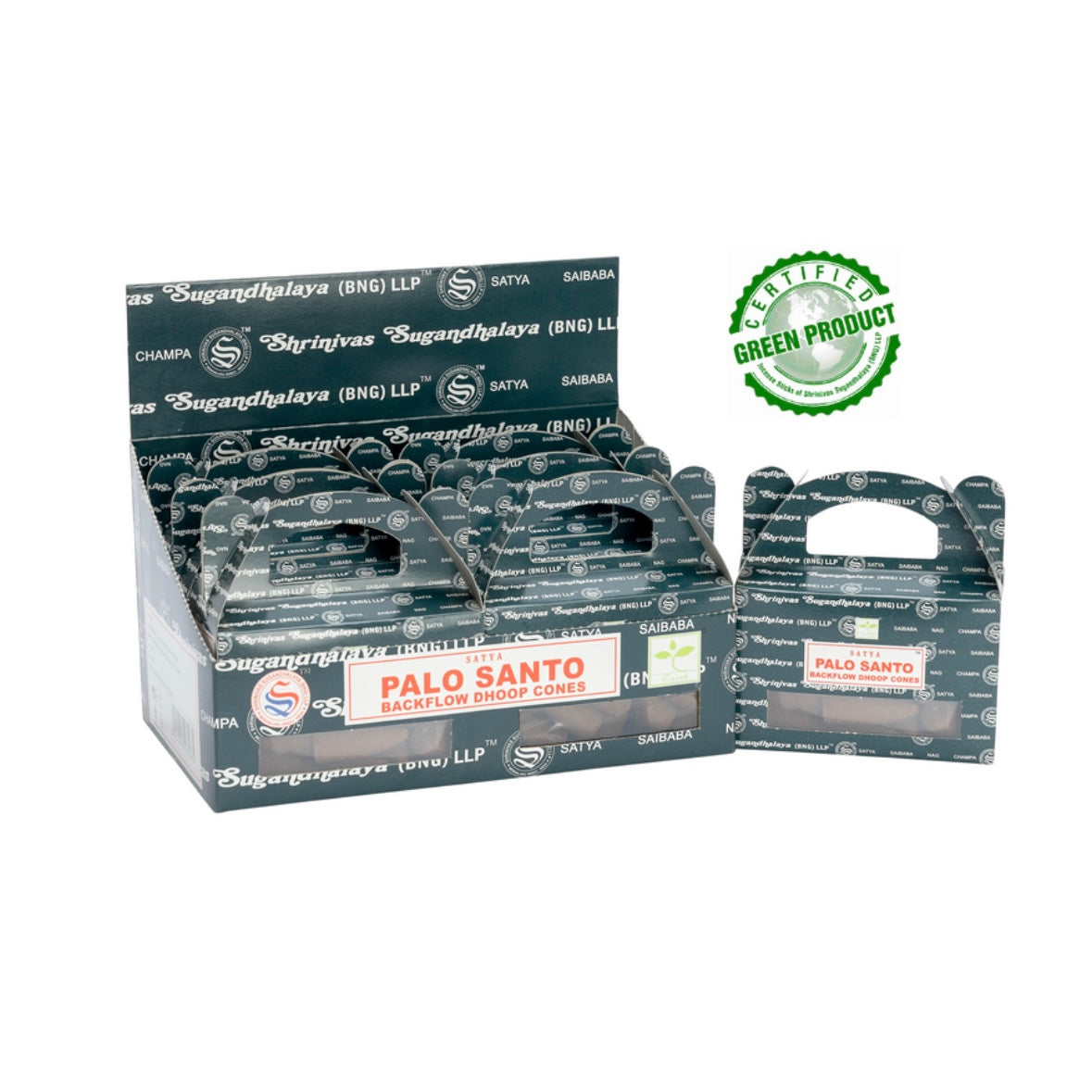 Satya Santo Palo Coni incense with reflux backflow for burning cascade - 24 cones