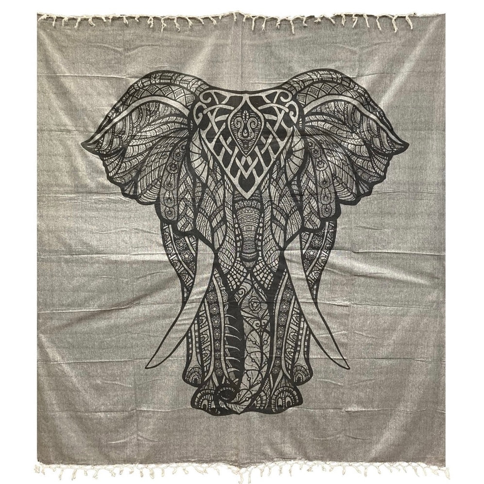 Telo Arazzo da Parete Elefante in Cotone Made in India - 220x240cm