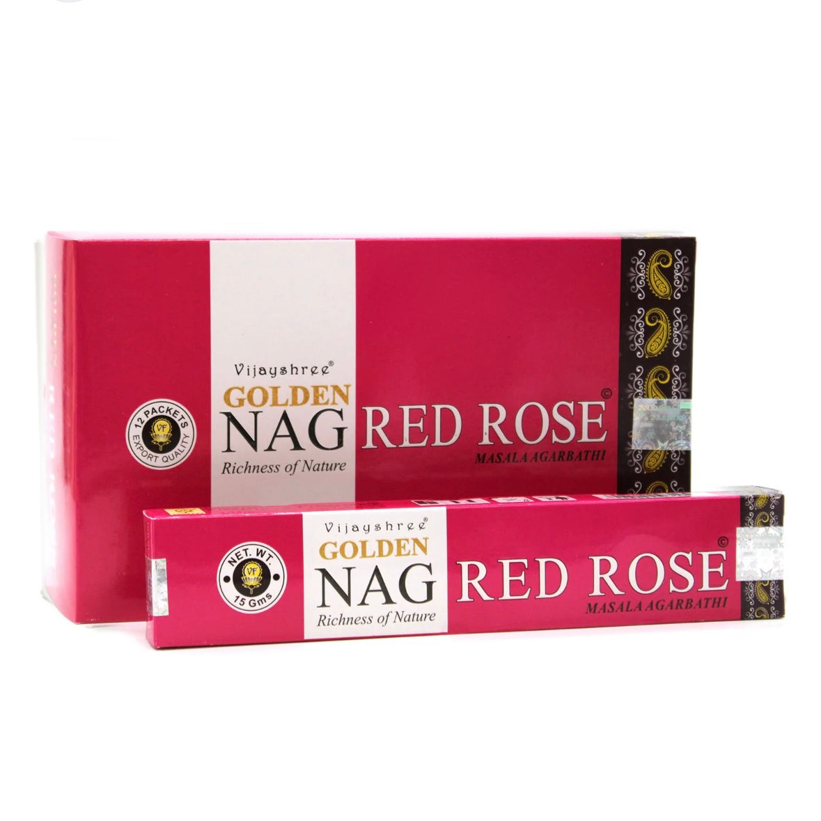 Vijayshree Golden Nag Red Rose Incenso in bastoncini - Stick 15g