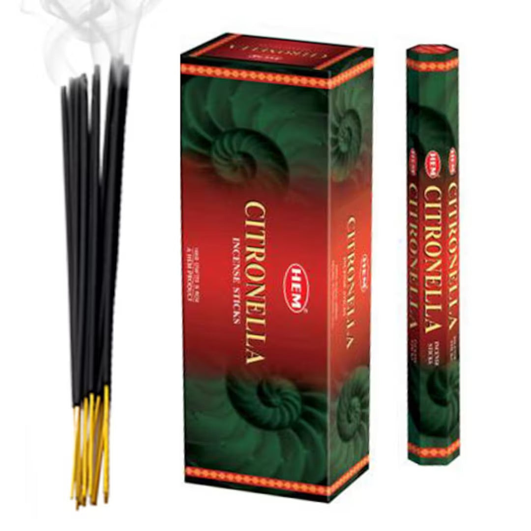 Hem Citronella - Incenso Indiano Bastoncini Fatti a mano Citronella - 20 Stick