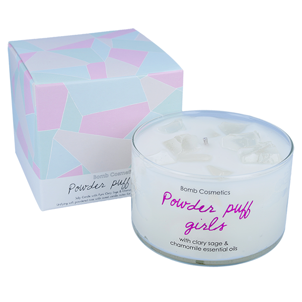 Bomb Cosmetics Powder Puff Girls Jelly Candle Candela Profumata 100% Naturale - 540g - clorophilla-shop