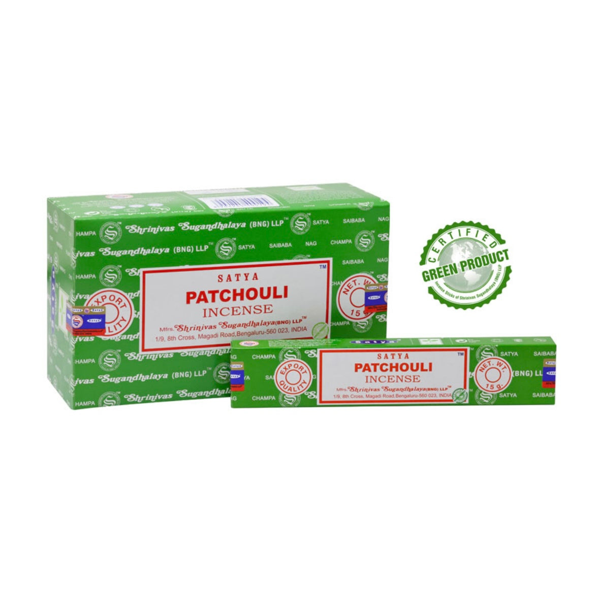 Satya Patchouli incense in 100% natural sticks - Stick 15g