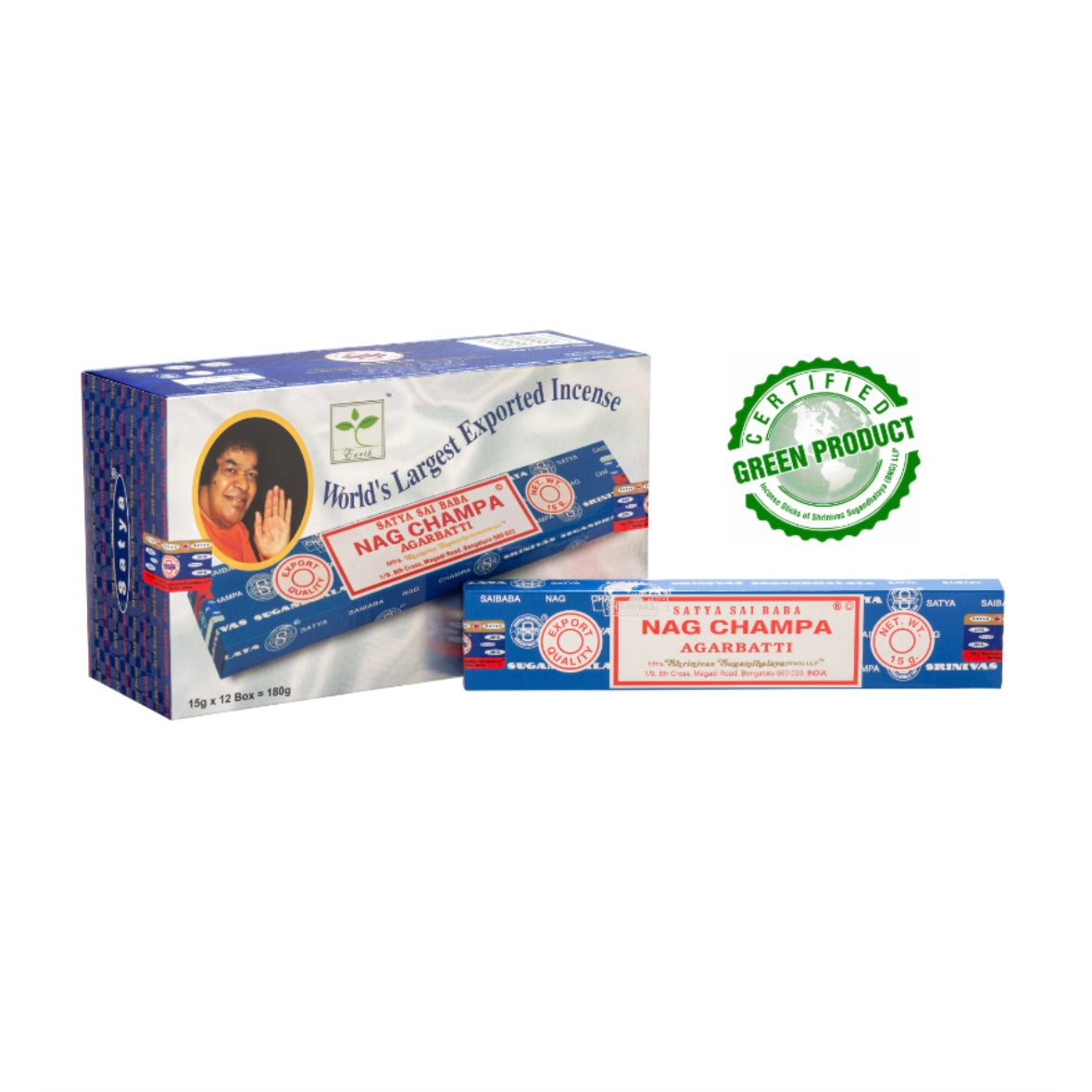 Satya Nag Champa incense in 100% natural sticks - Stick 15g