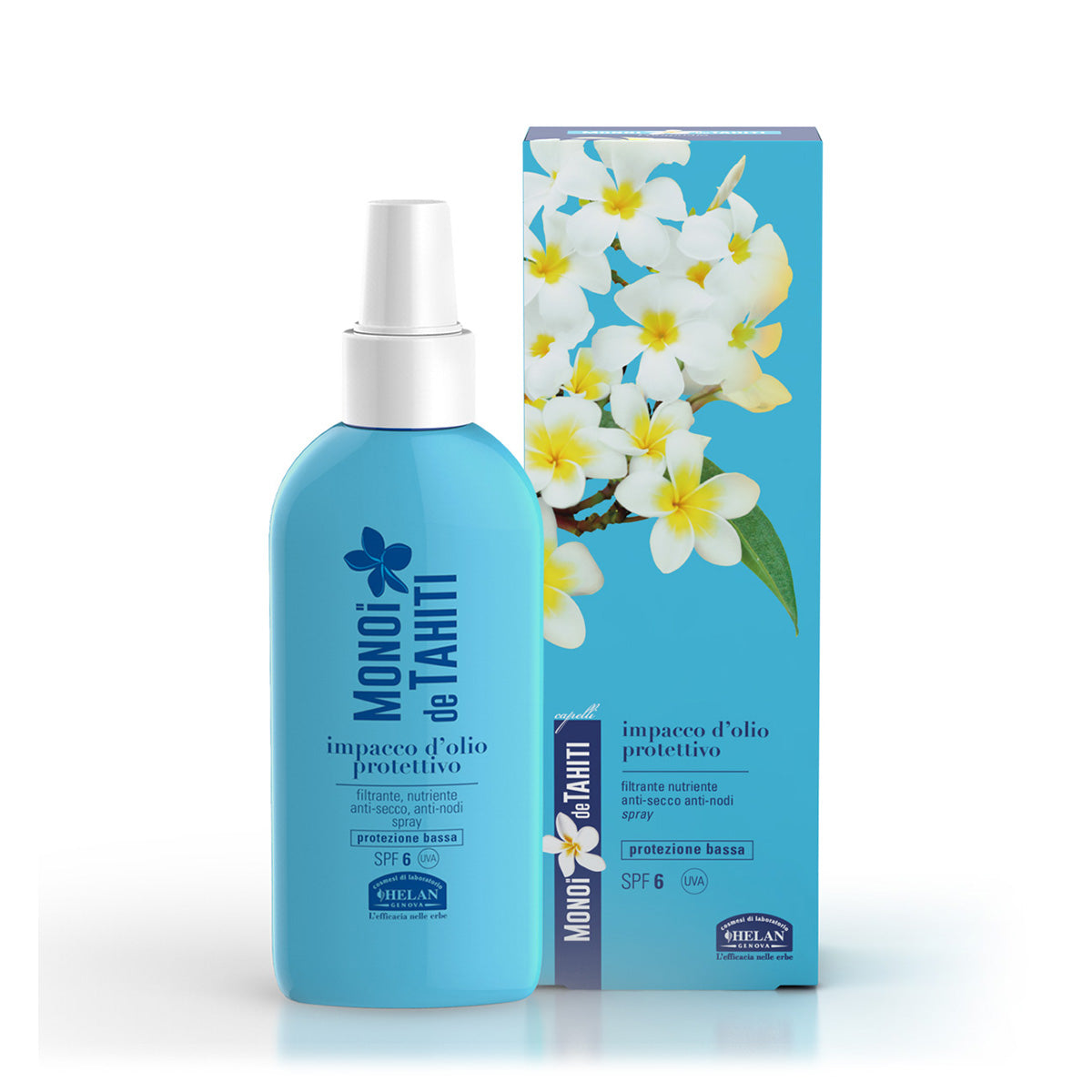 Helan Monoi de Tahiti - Impacco d'olio protettivo per capelli spray SPF6 - 100ml