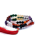 Mala Tibetana astrologica 9 Pianeti Qualità AA con Nappa - Collana Rosario 108 Perle