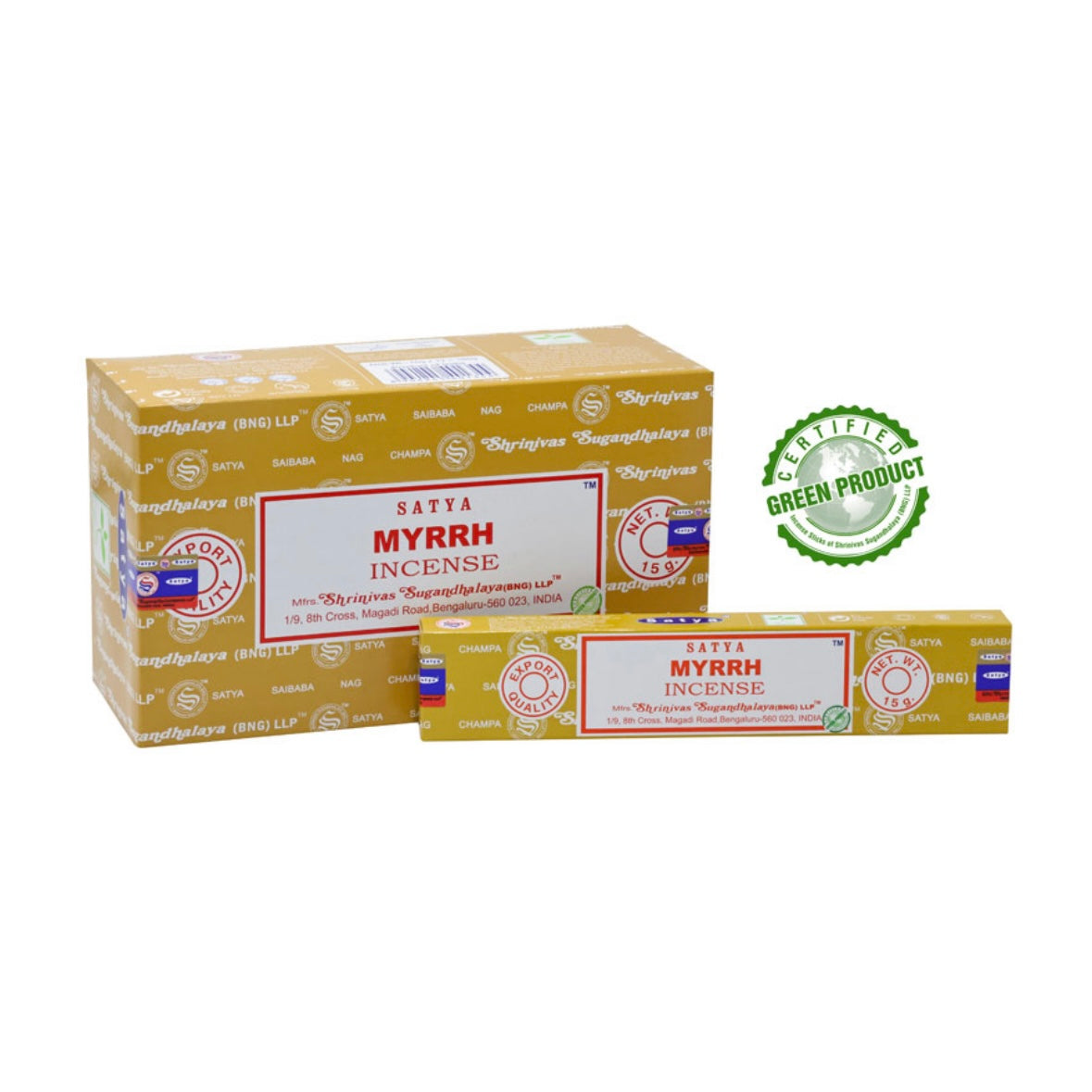 Satya MYRRH Incenso in Bastoncini Naturale 100% - Stick 15g