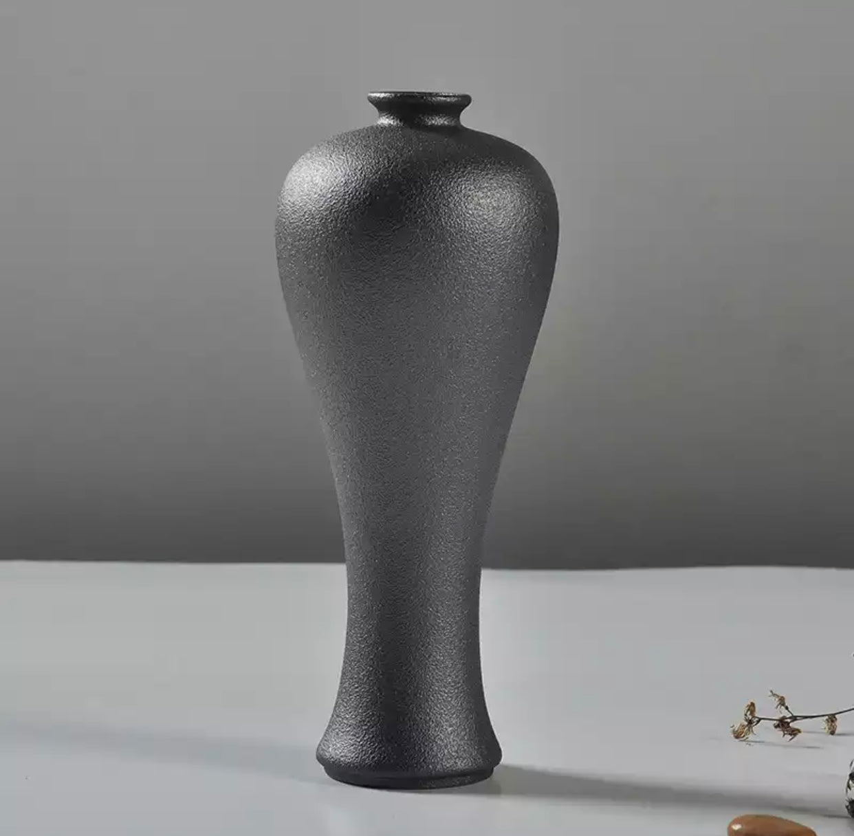 Vaso Per Fiori Design Varie Forme In Ceramica color Antracite - 5 tipi