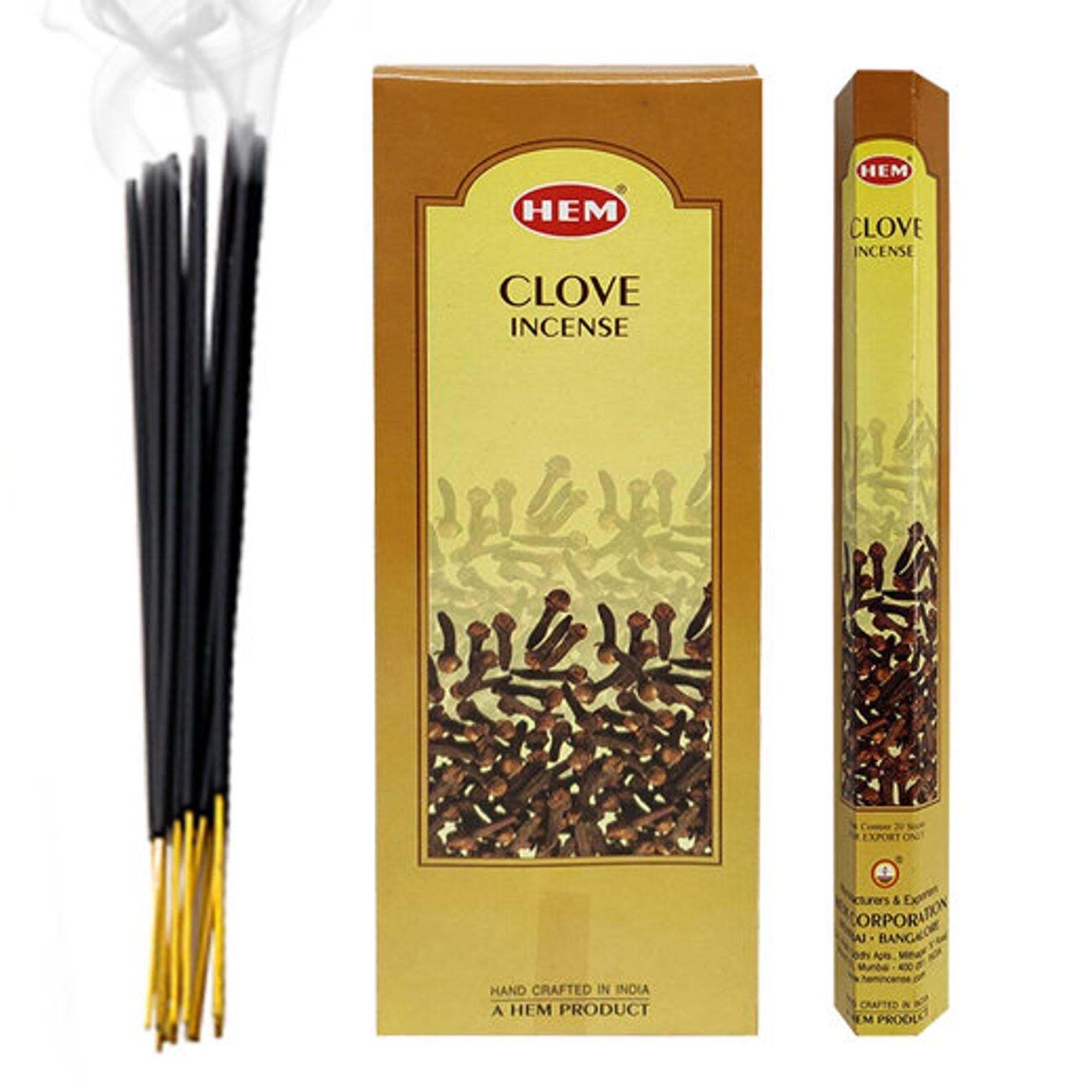 Hem Clove - Incenso Indiano Bastoncini Fatti a mano Chiodi di Garofano - 20 Stick