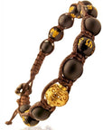 Samsara Bracciale tibetano Onice opaco e Onice con Mantra - Shamballa Unisex