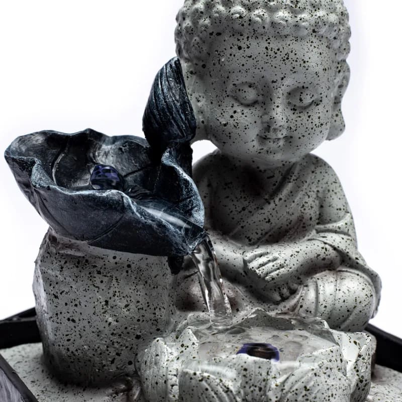 Fontana d&#39;acqua Zen con Buddha piccolo - Luce LED integrata - clorophilla-shop