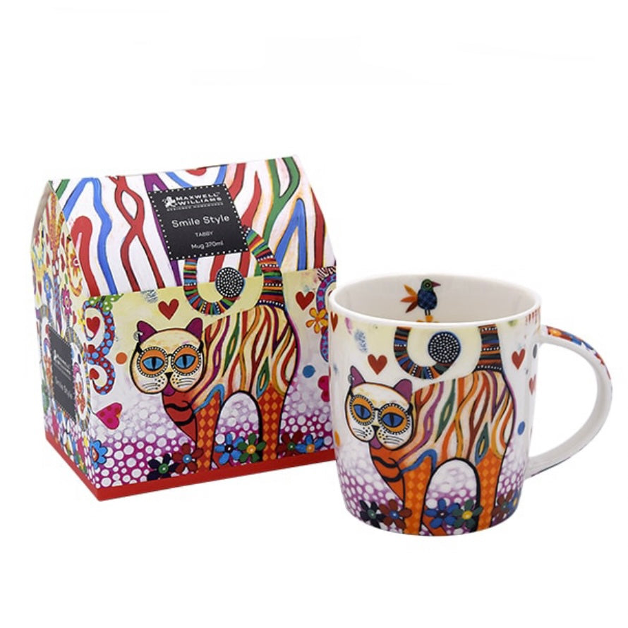 MAXWELL WILLIAMS Mug Tabby - Tazza Decorata in Ceramica da 370 ml per Tè, Infusi e Tisane - Idea Regalo