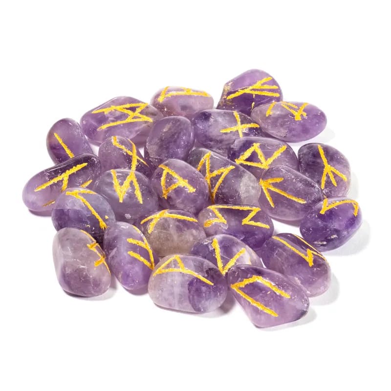Gioco Oracolo Rune in Ametista - Sacchetto di Velluto - clorophilla-shop