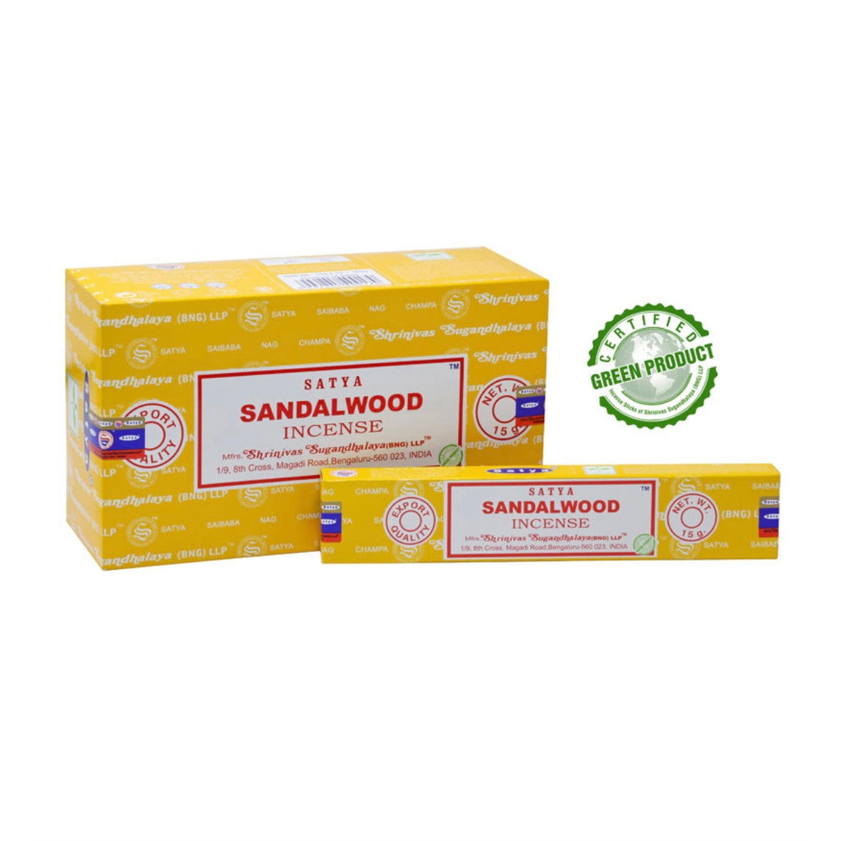 Satya Sandalwood incense in 100% natural sticks - Stick 15g