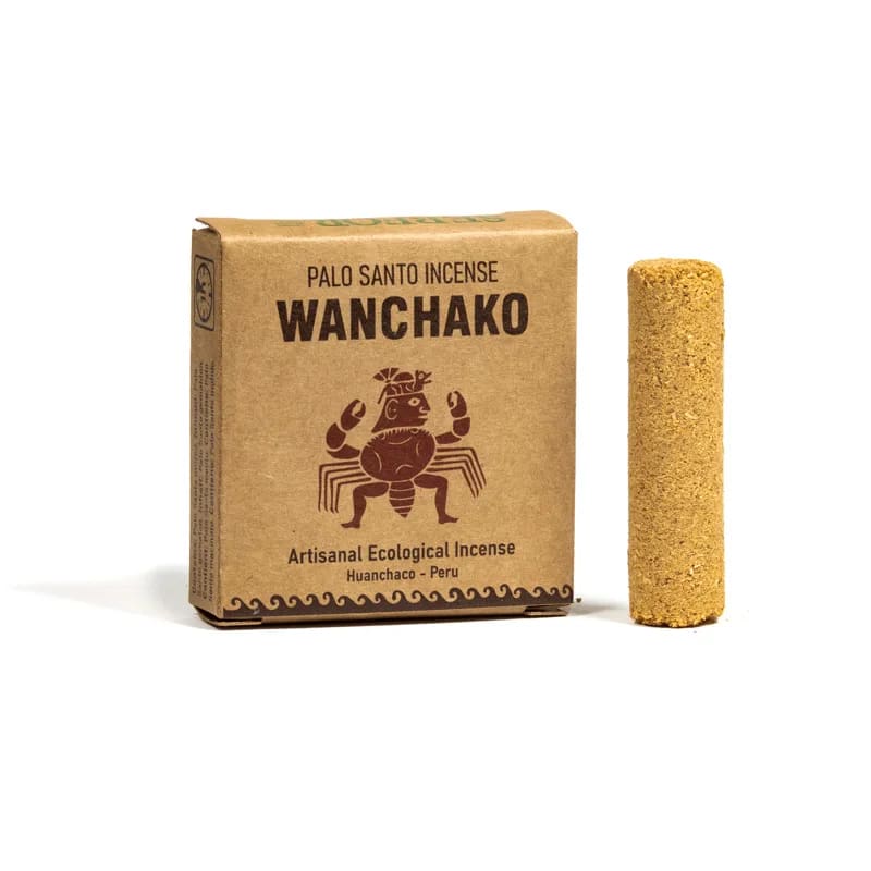 Wanchako Incenso Palo Santo 100% Naturale Made in Perù - PURIFICANTE E RILASSANTE - confezione da 4 bastoncini