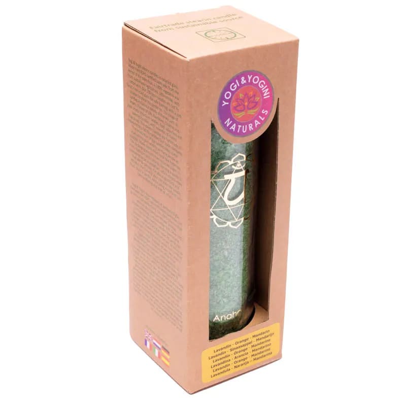 Candela profumata 4 Chakra Anahata - Lavandina, Arancia e Mandarino tangerino - clorophilla-shop