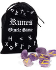 Gioco Oracolo Rune in Ametista - Sacchetto di Velluto - clorophilla-shop