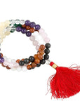 Mala Tibetana astrologica 9 Pianeti Qualità AA con Nappa - Collana Rosario 108 Perle