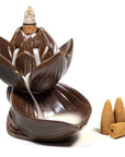 Bruciaincenso a cascata Loto in Ceramica per Incenso in coni - Portaincenso a fontana 8,5cm - clorophilla-shop