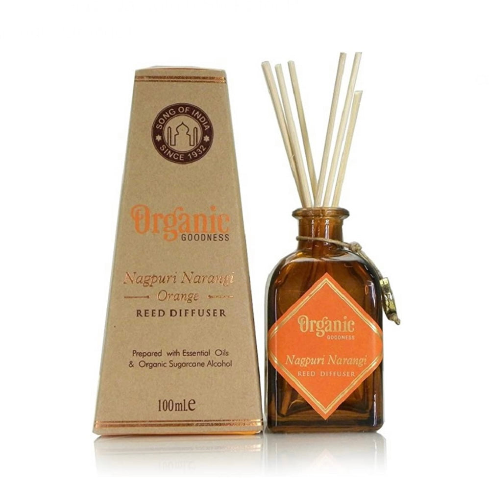 Organic Goodness "Nagpuri Narangi - Orange" Diffusore ambiente con Bastoncini - Fragranza Fresca di Agrumi - 100ml