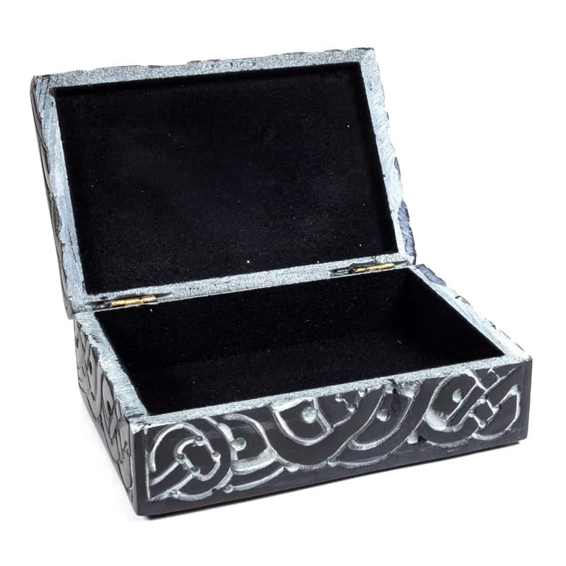 Tarot box in soapstone with pentacle - hand inner