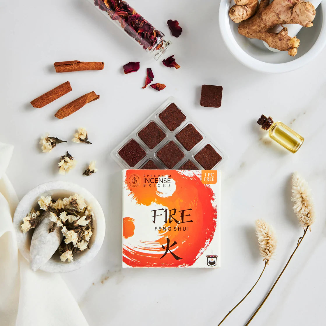 Aromafume Feng Shui FIRE Mattoncini Incenso Elemento Fuoco - Niente fumo e cenere - clorophilla-shop